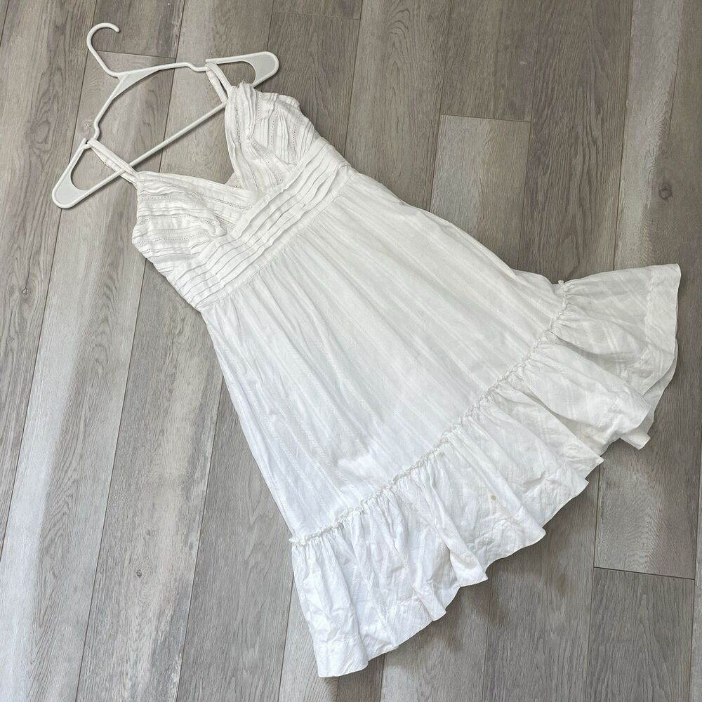 Coquette Girl Dress guess cotton tiered mini womens White (size 7)
